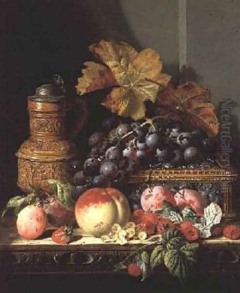 A Still life of Fruit Oil Painting by Edward Ladell