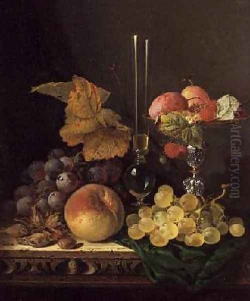 Still Life with Fruit and Nuts Oil Painting by Edward Ladell