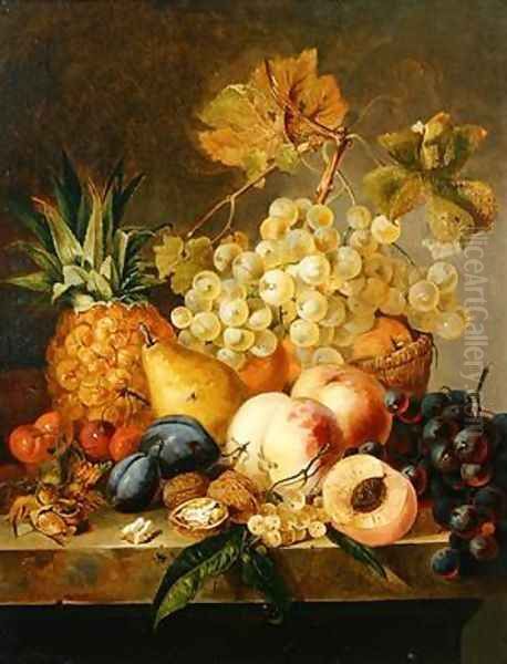 Still life with fruit Oil Painting by Edward Ladell