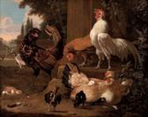 Untitled Oil Painting by Melchior de Hondecoeter