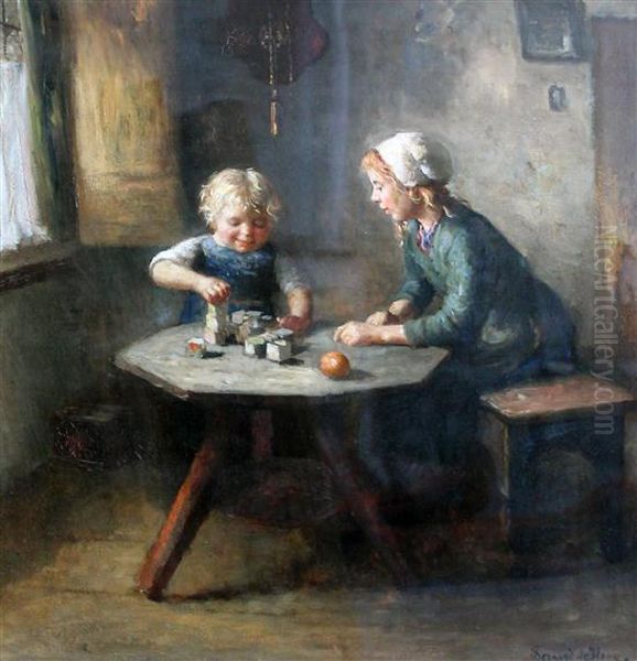 At Play Oil Painting by Bernard Johann De Hoog