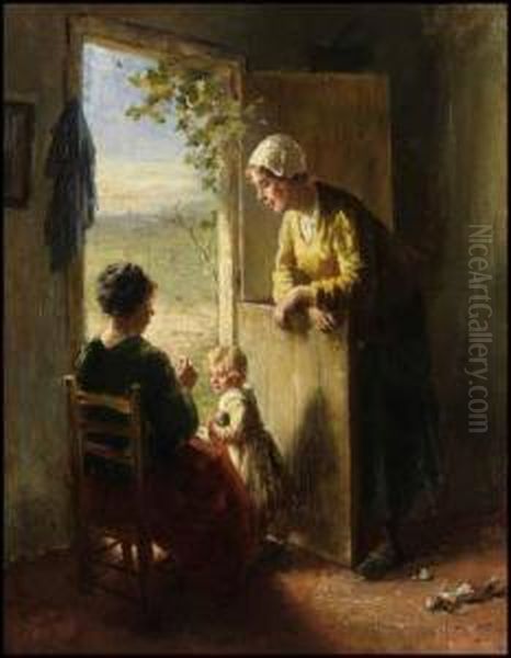 The Leisure Hour Oil Painting by Bernard Johann De Hoog