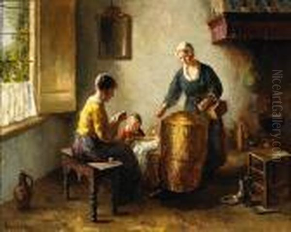 The Friendly Visit Oil Painting by Bernard Johann De Hoog