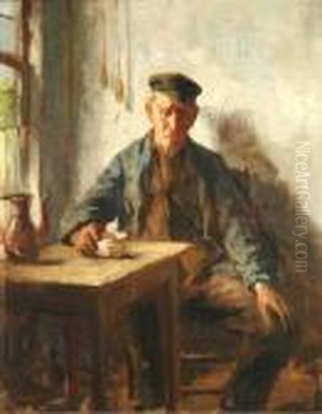 Dutch Interior Oil Painting by Bernard Johann De Hoog