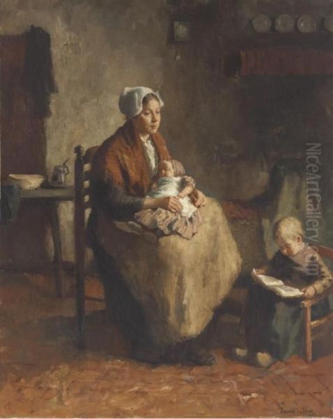 A Tender Moment Oil Painting by Bernard Johann De Hoog