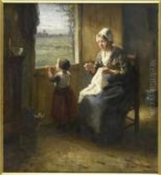 By The Open Window Oil Painting by Bernard Johann De Hoog