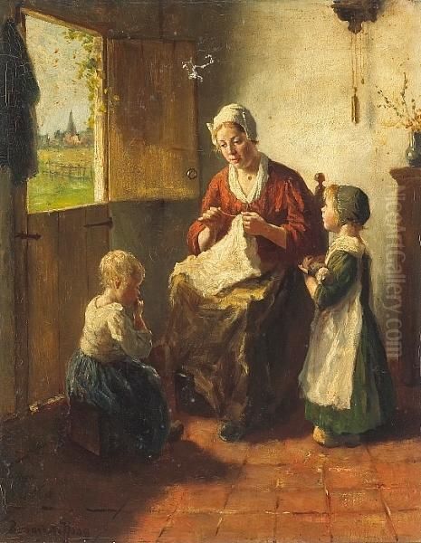 Motherly Care Oil Painting by Bernard Johann De Hoog