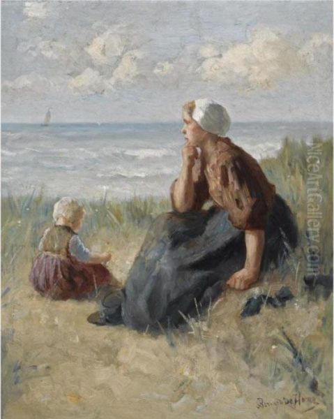 Awaiting The Return Oil Painting by Bernard Johann De Hoog