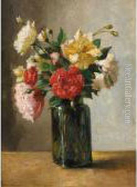 A Flower Still Life Oil Painting by Bernard Johann De Hoog