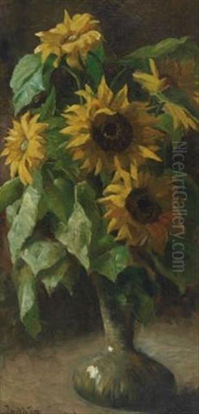 Sunflowers Oil Painting by Bernard Johann De Hoog