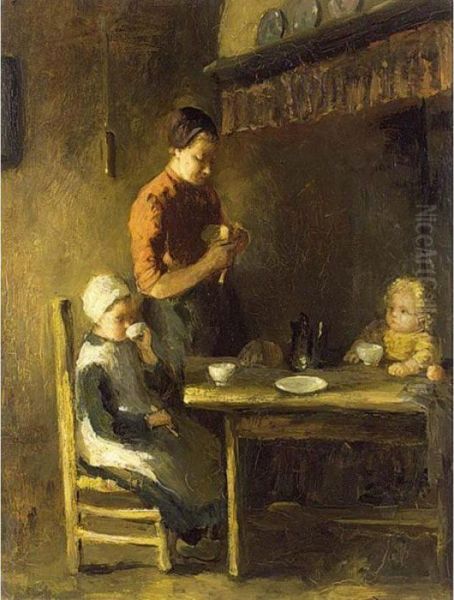 Tea Time Oil Painting by Bernard Johann De Hoog