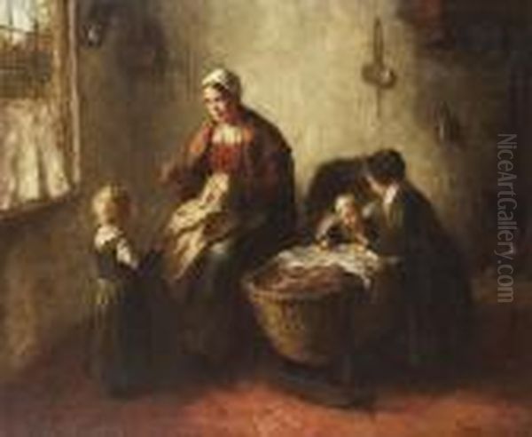 A Happy Family Oil Painting by Bernard Johann De Hoog