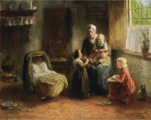 A Happy Family Oil Painting by Bernard Johann De Hoog