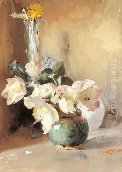 Roses De Noel Oil Painting by Carl Larsson