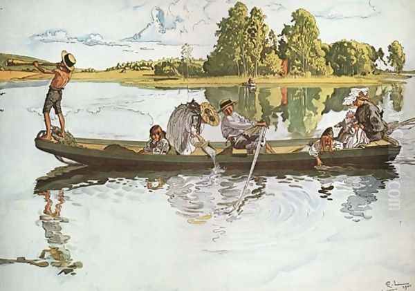 Viking Expedition Oil Painting by Carl Larsson