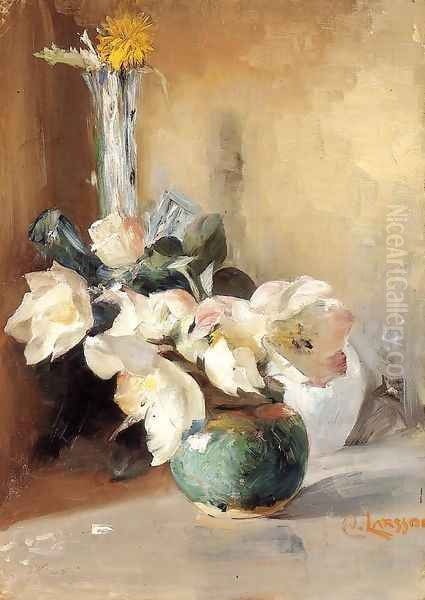 Christmas Roses Oil Painting by Carl Larsson