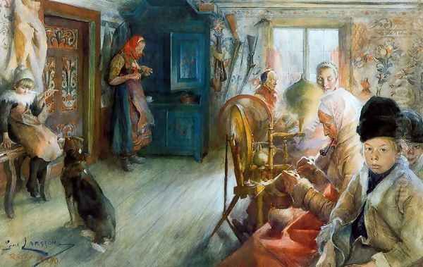 Rural interior in winter Oil Painting by Carl Larsson