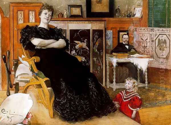 Portrait of Anna Petersson-Norrie Oil Painting by Carl Larsson