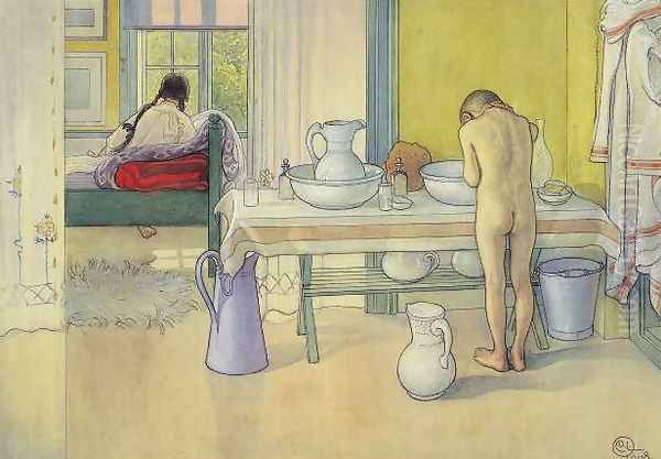 Summer Morning Oil Painting by Carl Larsson