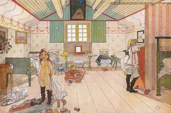 Mamma's and the small girls' room Oil Painting by Carl Larsson