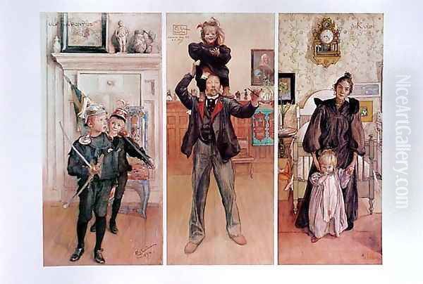 Family Oil Painting by Carl Larsson