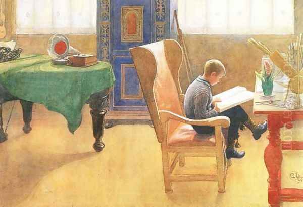 The Corner Study Oil Painting by Carl Larsson