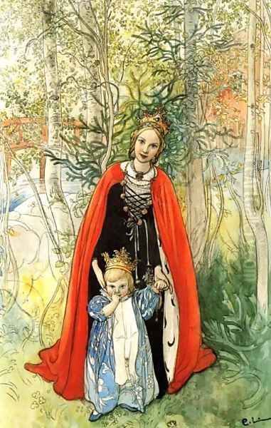 Our Princess Oil Painting by Carl Larsson