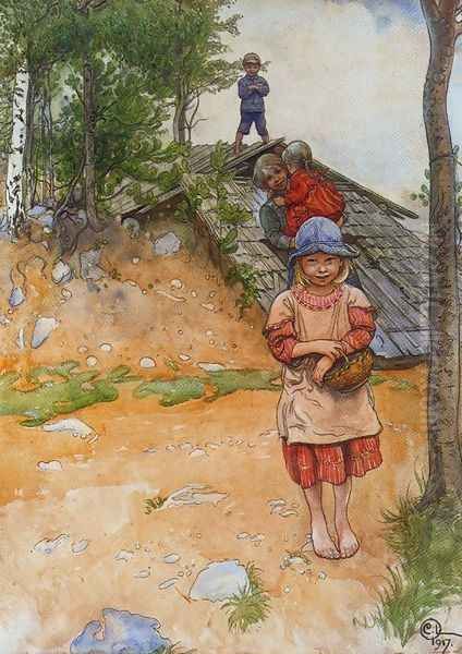 At The Cellar Oil Painting by Carl Larsson