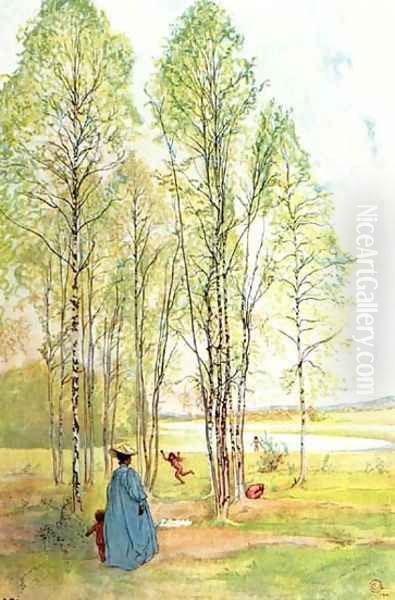 Outing Oil Painting by Carl Larsson