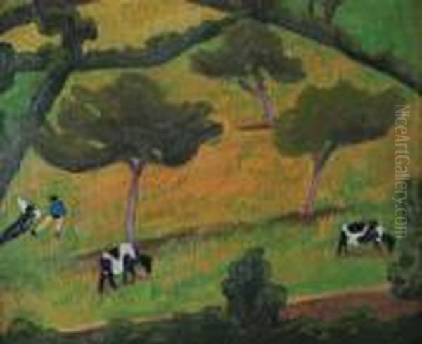 Vaches Dans Un Pre Oil Painting by Roger de La Fresnaye