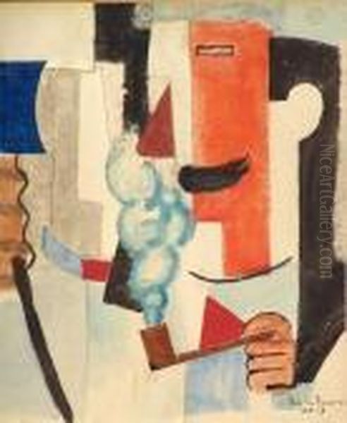 Soldat Fumant Oil Painting by Roger de La Fresnaye