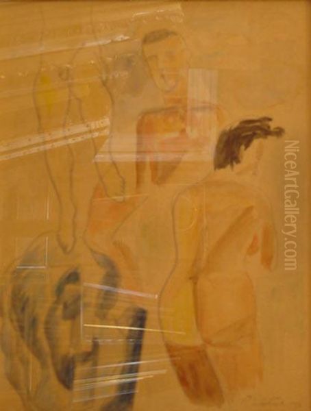 Etude De Nus, Circa 1920-1921 Oil Painting by Roger de La Fresnaye