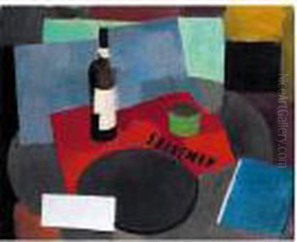 La Bouteille De Sandeman (la Bouteille De Porto) Oil Painting by Roger de La Fresnaye