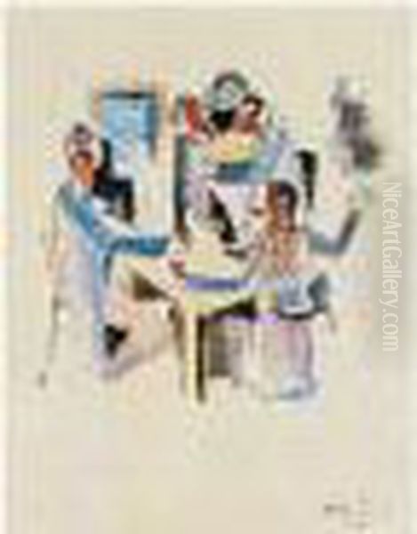 Au Cabaret Oil Painting by Roger de La Fresnaye