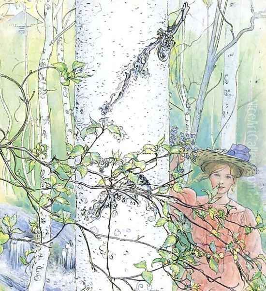 Spring Oil Painting by Carl Larsson