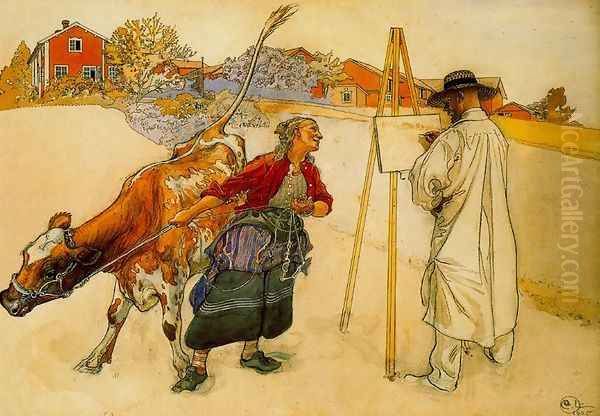 The farmer Oil Painting by Carl Larsson