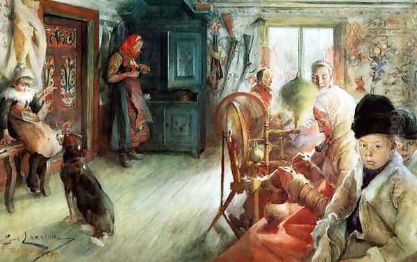 The Winter Cottage Oil Painting by Carl Larsson