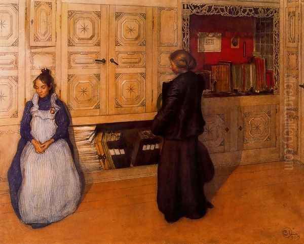 Mother and daughter Oil Painting by Carl Larsson