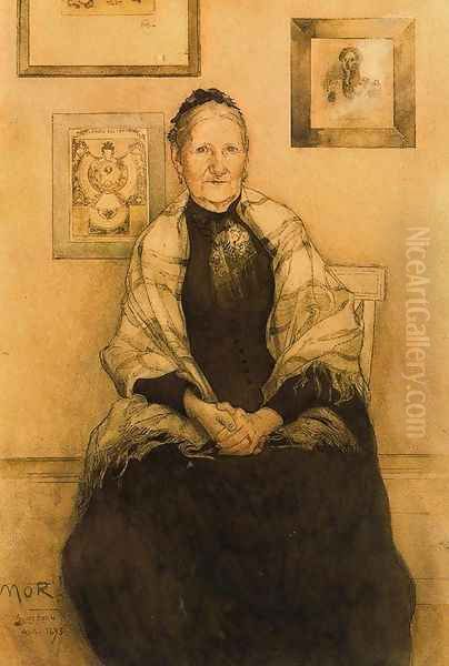 My mother Oil Painting by Carl Larsson