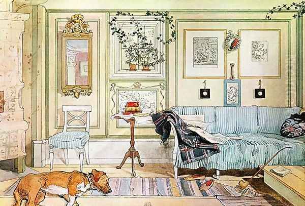 The Lazy Corner Oil Painting by Carl Larsson