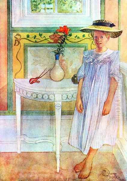 Ingrid E. Oil Painting by Carl Larsson