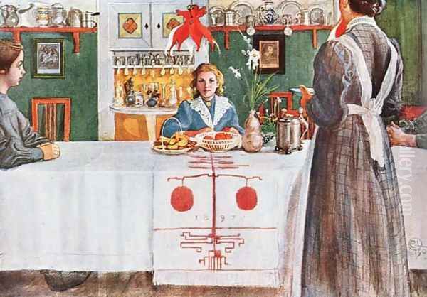 The Friend From Town Oil Painting by Carl Larsson