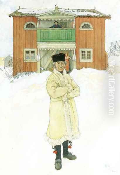 Daniels Mats Oil Painting by Carl Larsson