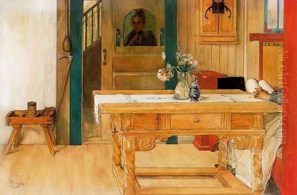 The Sunday Rest Oil Painting by Carl Larsson