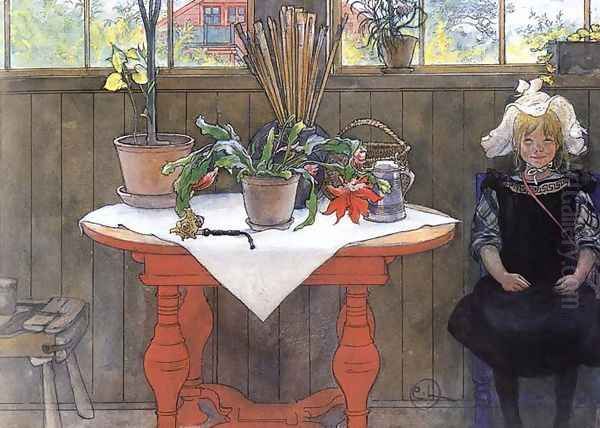 Lisbeth In The Atelier Oil Painting by Carl Larsson