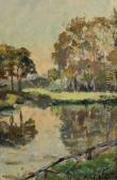 Grand Bassin De Pesselieres Oil Painting by Emmanuel De La Villeon