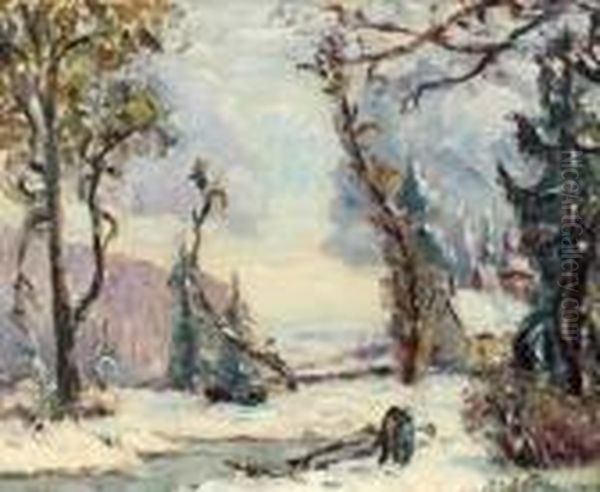 Neige A Pesselieres Oil Painting by Emmanuel De La Villeon