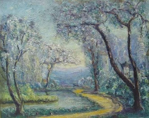 Le Printemps A Pesselieres Oil Painting by Emmanuel De La Villeon