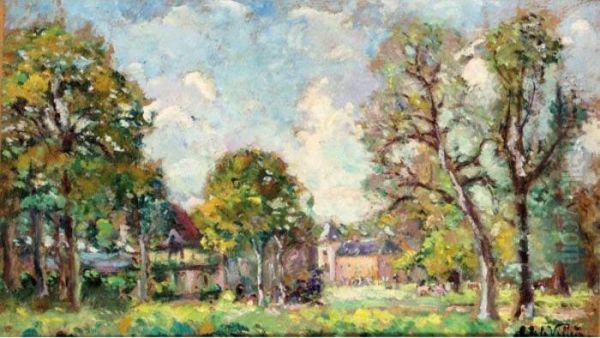 Paysage Aux Arbres Oil Painting by Emmanuel De La Villeon