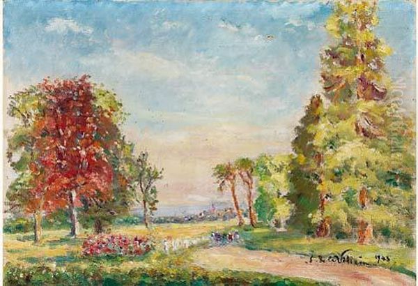 Tournant D'allee A Yonville, Somme Oil Painting by Emmanuel De La Villeon